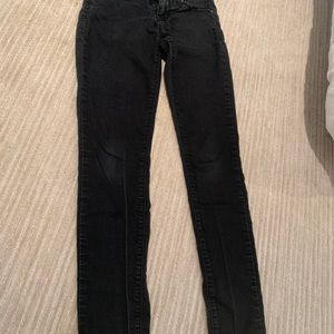 Black denim faded wash jeans